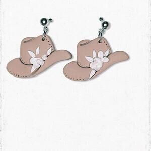 6105. Plastic Cowgirl Earrings